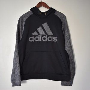 adidas climawarm black & marled gray fleece-lined hoodie
